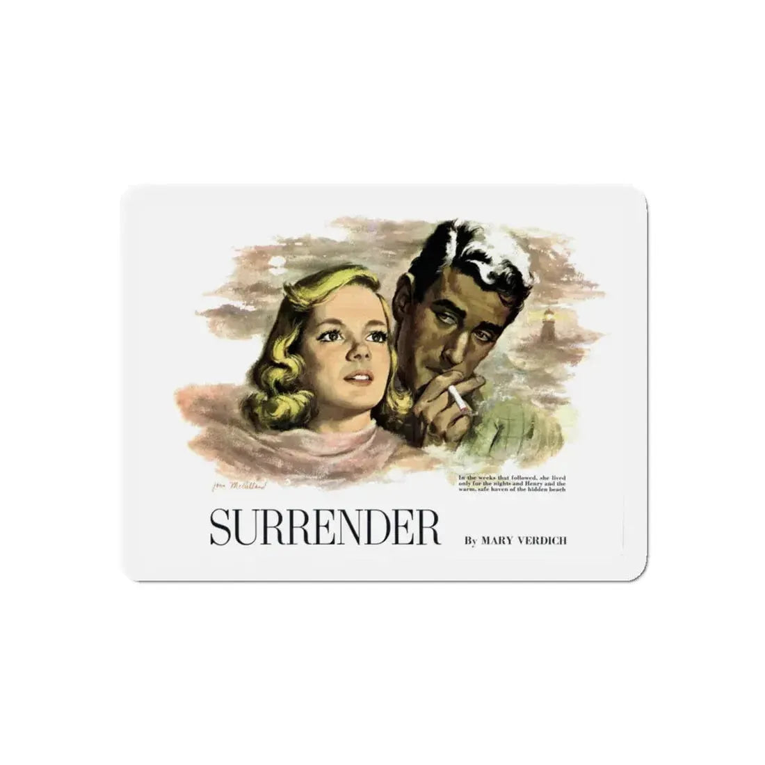 Surrender, Collier's, August 9, 1952 (Magazine Illustration) Refrigerator Magnet 4 Inch Die-Cut - The Sticker Space