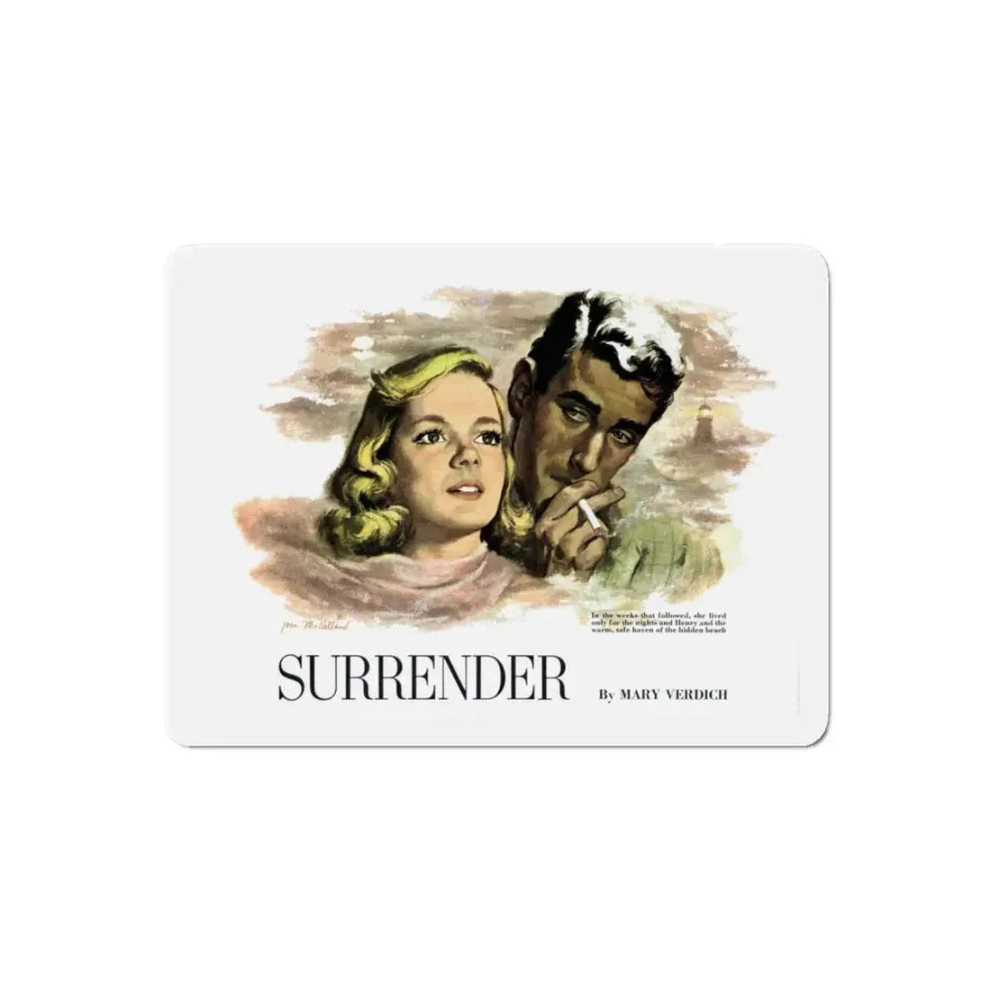 Surrender, Collier's, August 9, 1952 (Magazine Illustration) Refrigerator Magnet 6 Inch Die-Cut - The Sticker Space