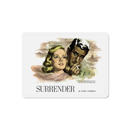 Surrender, Collier's, August 9, 1952 (Magazine Illustration) Refrigerator Magnet 6 Inch Die-Cut - The Sticker Space