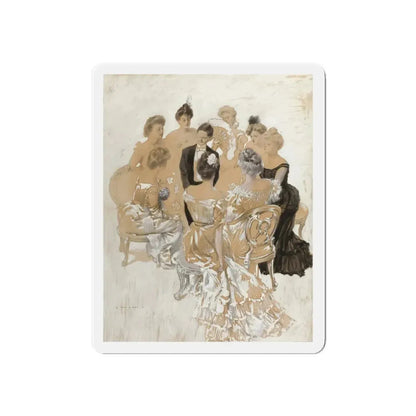 Surrounding the Gent (Magazine Illustration) Refrigerator Magnet 6 Inch Die-Cut - The Sticker Space