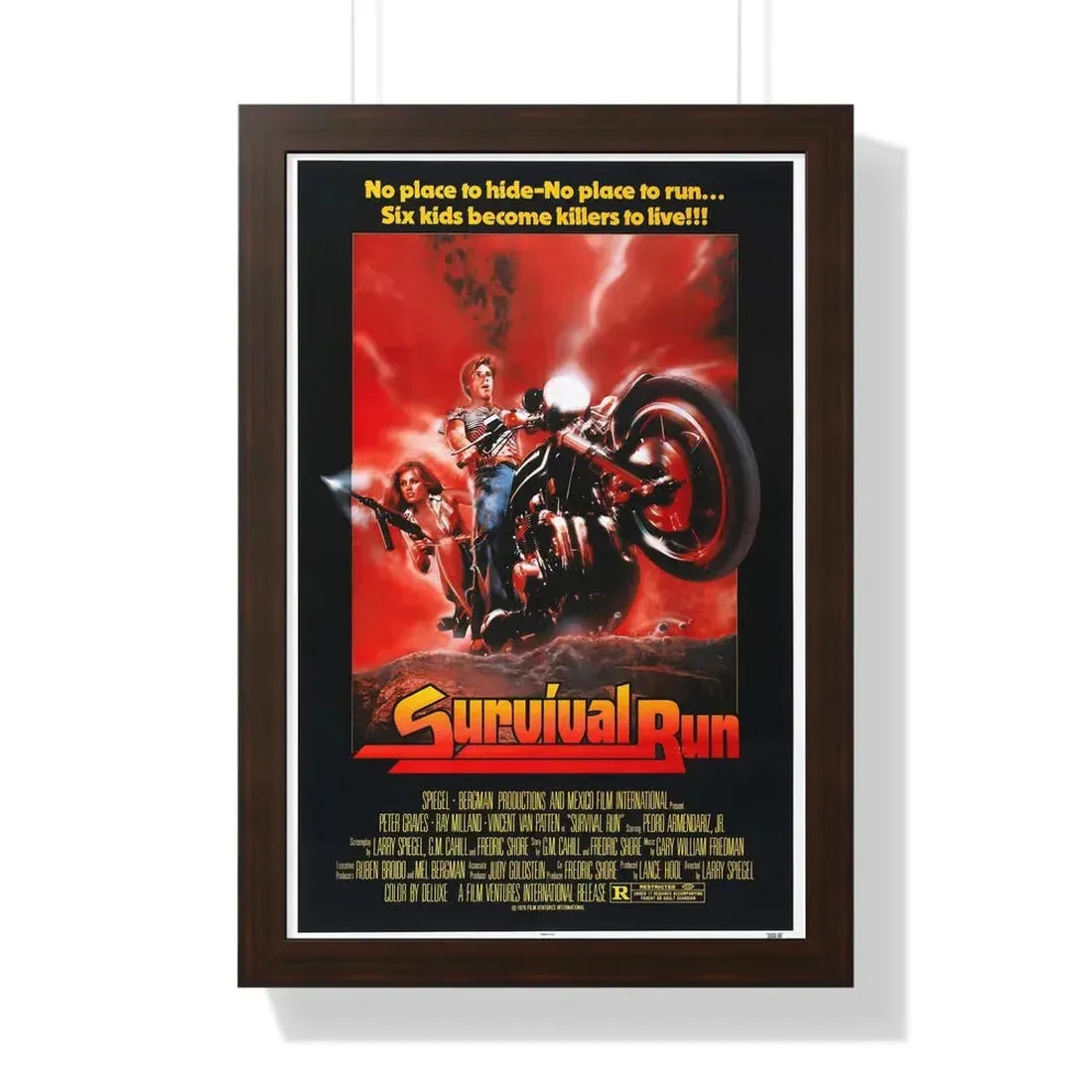SURVIVAL RUN 1979 - Framed Movie Poster 16″ x 24″ Walnut - The Sticker Space