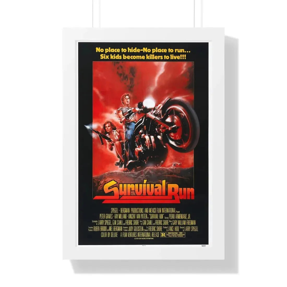 SURVIVAL RUN 1979 - Framed Movie Poster 16″ x 24″ White - The Sticker Space