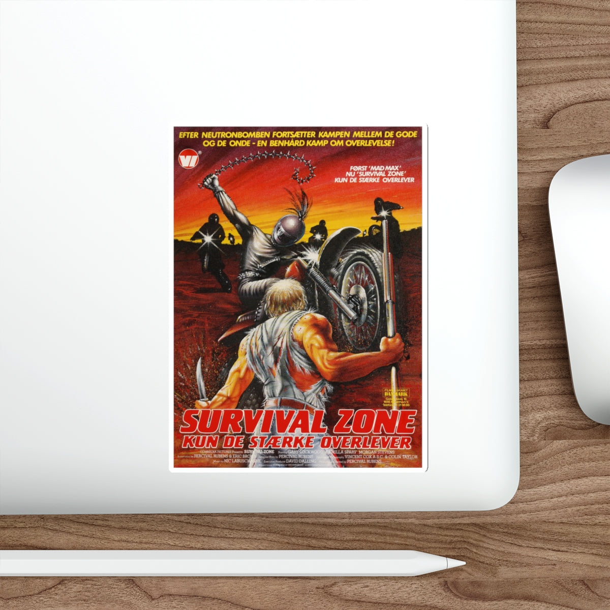 SURVIVAL ZONE (DANISH) 1983 Movie Poster STICKER Vinyl Die-Cut Decal-The Sticker Space