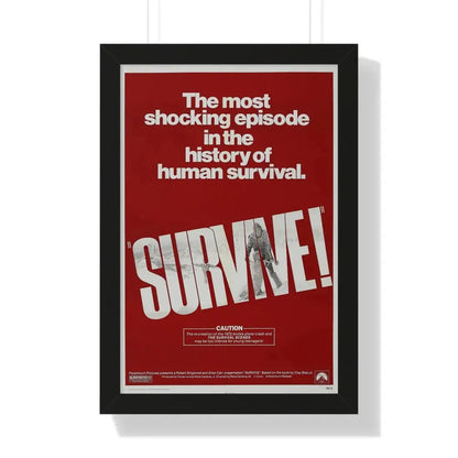 SURVIVE! 1976 - Framed Movie Poster 16″ x 24″ Black - The Sticker Space