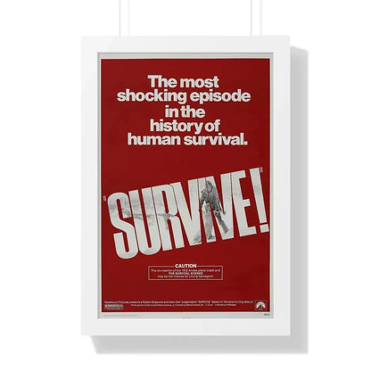 SURVIVE! 1976 - Framed Movie Poster 16″ x 24″ White - The Sticker Space