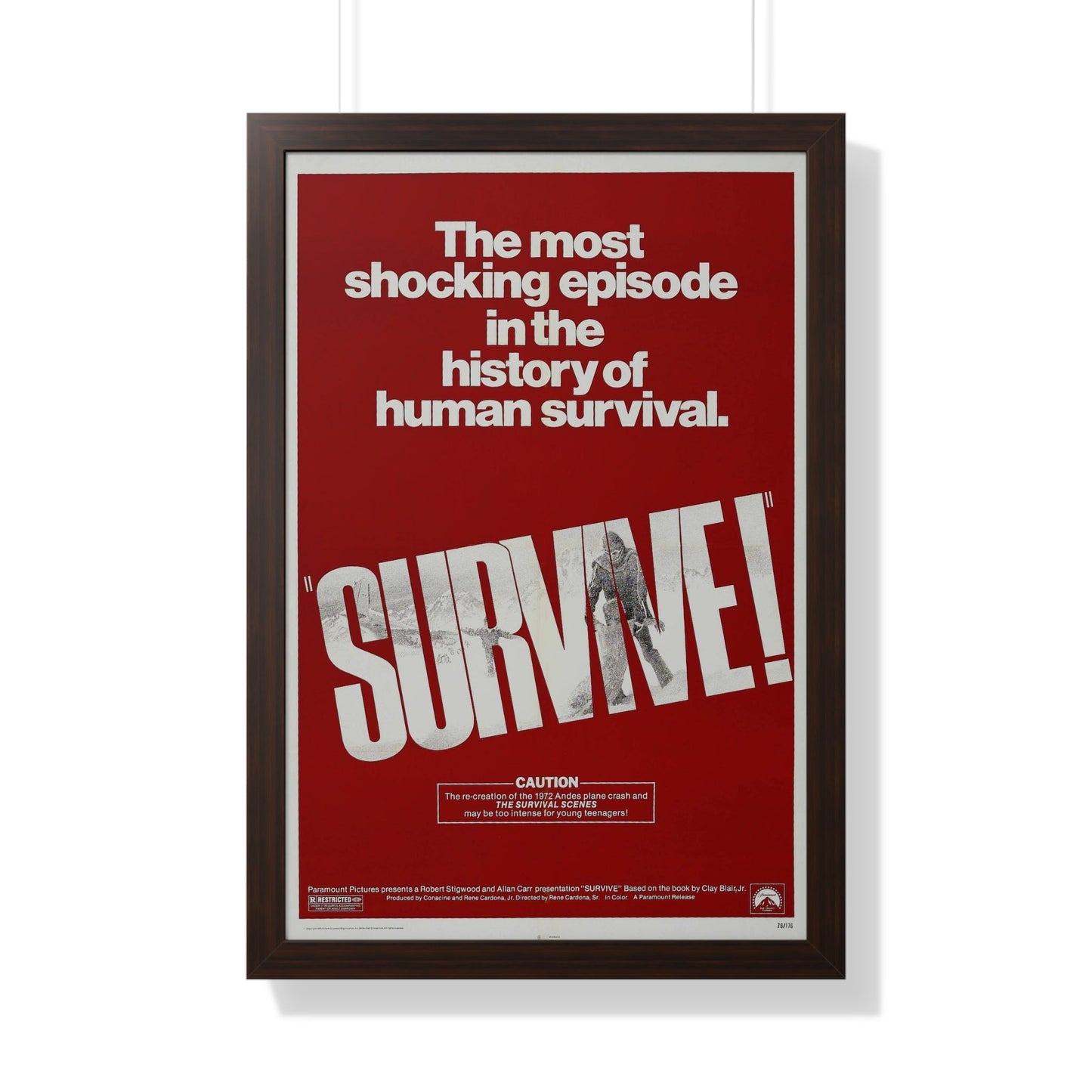 SURVIVE! 1976 - Framed Movie Poster-20" x 30"-The Sticker Space