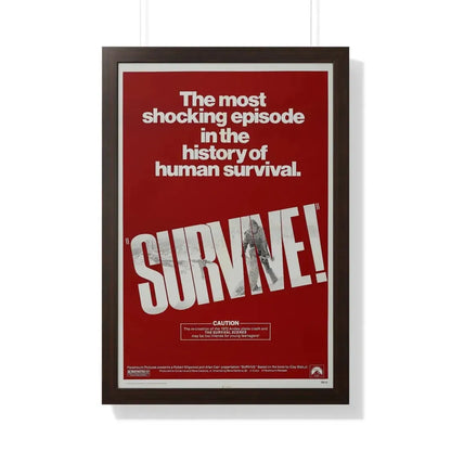 SURVIVE! 1976 - Framed Movie Poster 20" x 30" Walnut - The Sticker Space