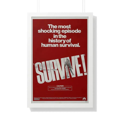 SURVIVE! 1976 - Framed Movie Poster 20" x 30" White - The Sticker Space