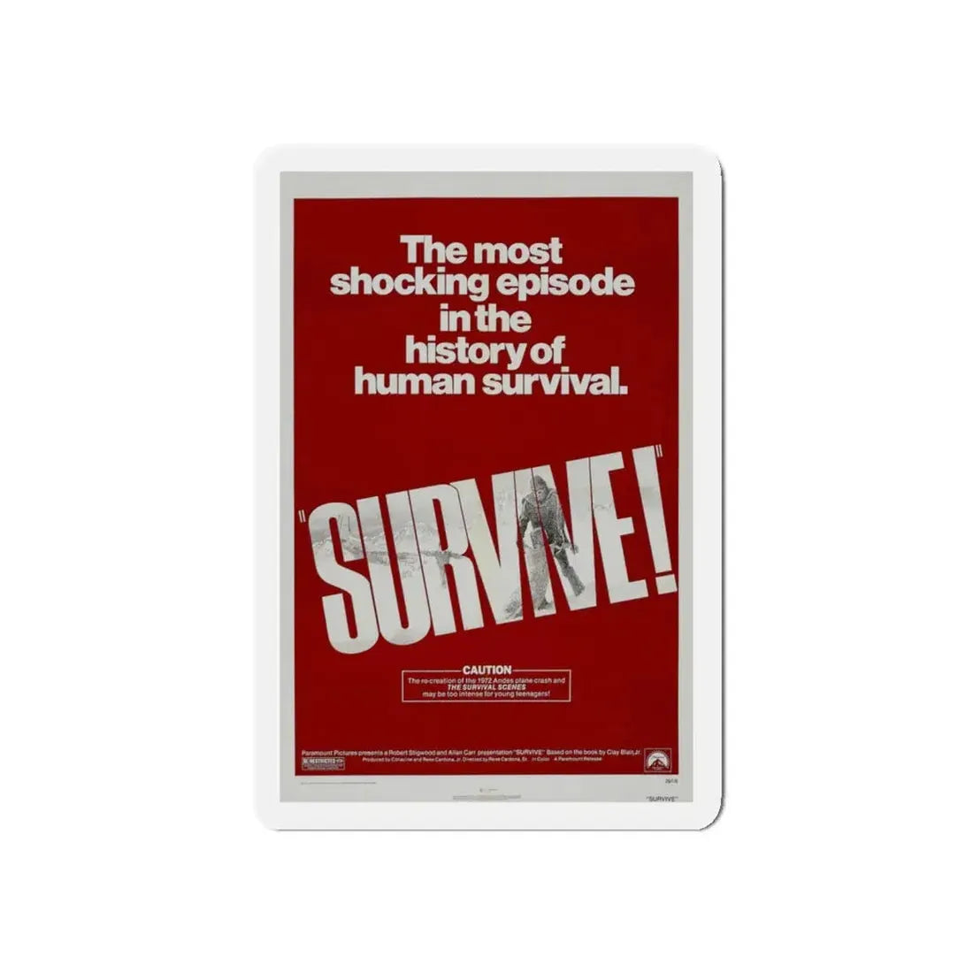 SURVIVE! 1976 Movie Poster - Refrigerator Magnet 5 Inch Die-Cut - The Sticker Space