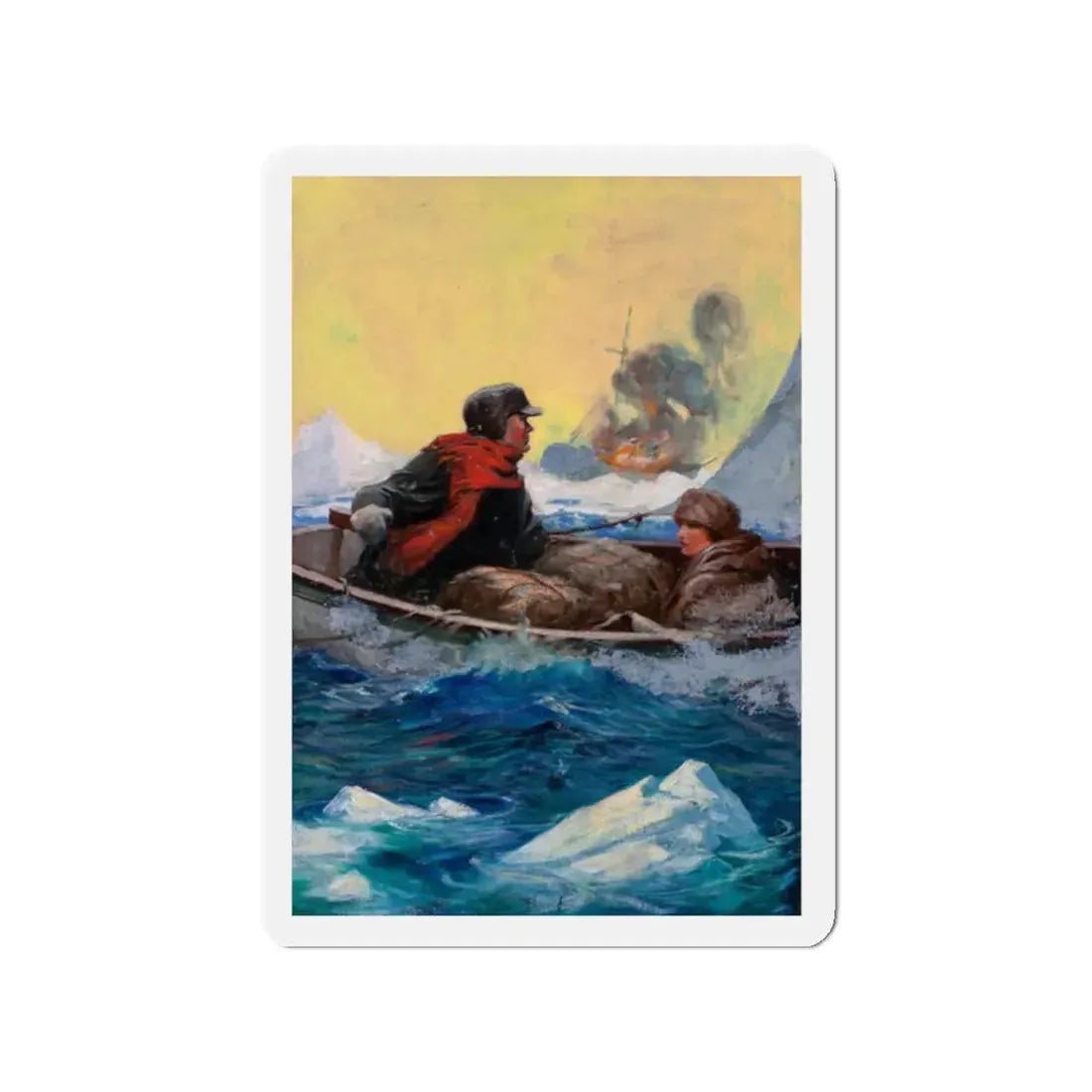 Surviving (Magazine Illustration) Refrigerator Magnet 2 Inch Die-Cut - The Sticker Space