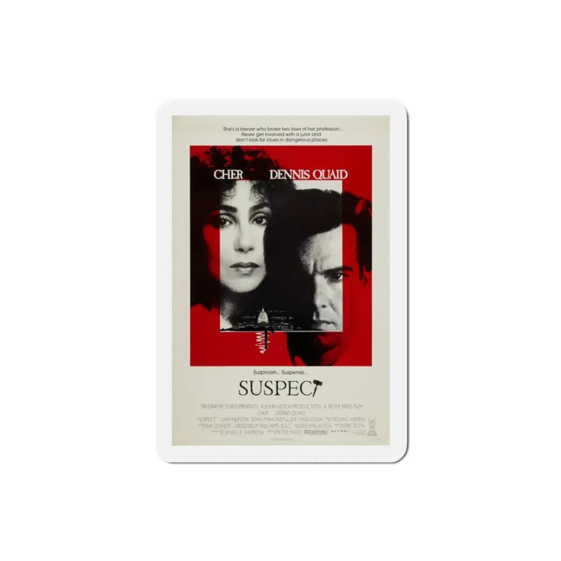 Suspect 1987 Movie Poster Refrigerator Magnet 2 Inch - The Sticker Space