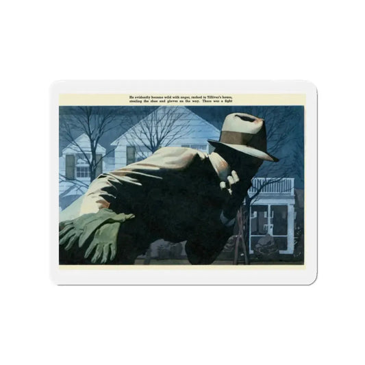 Suspect Unknown (detail) (Magazine Illustration) Refrigerator Magnet 2 Inch Die-Cut - The Sticker Space