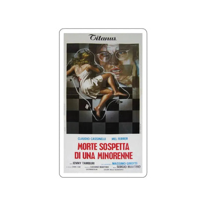 SUSPECTED DEATH OF A MINOR 1975 Movie Poster STICKER Vinyl Die-Cut Decal 4 Inch - The Sticker Space