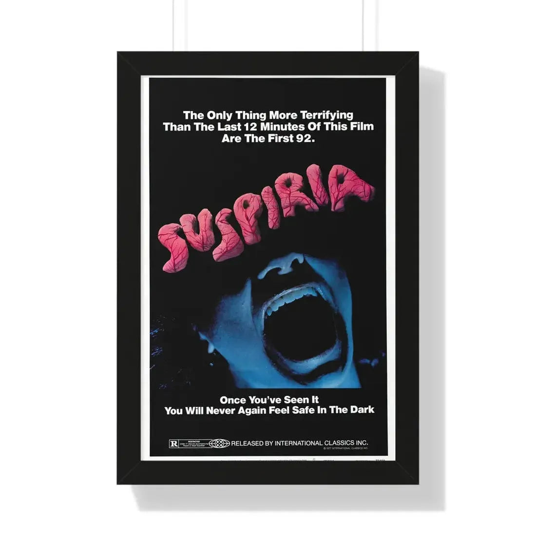 SUSPIRIA 1977 - Framed Movie Poster 16″ x 24″ Black - The Sticker Space