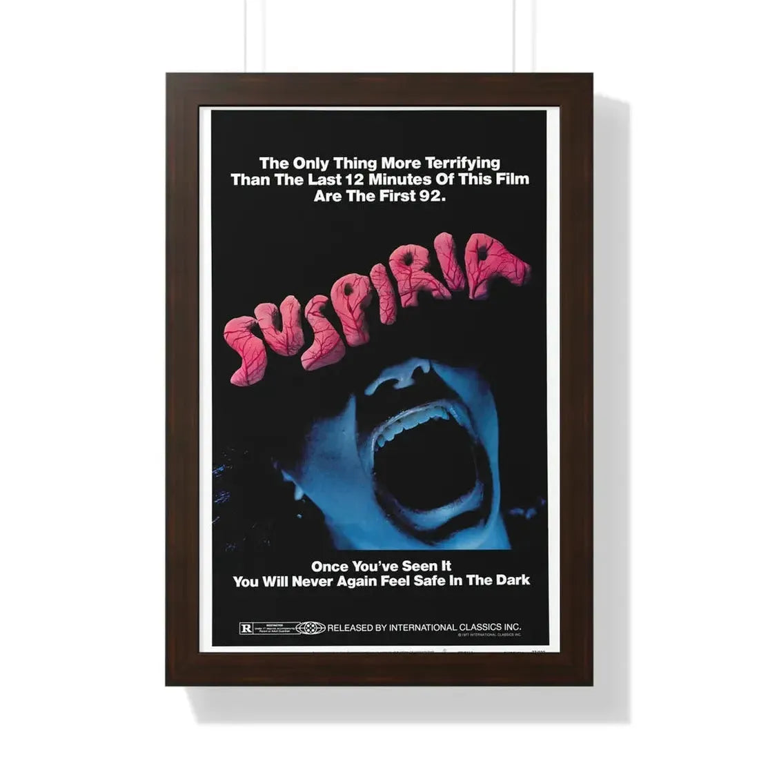 SUSPIRIA 1977 - Framed Movie Poster 16″ x 24″ Walnut - The Sticker Space