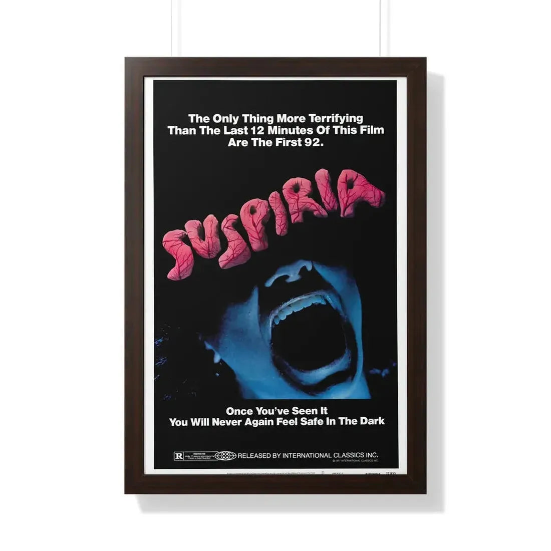 SUSPIRIA 1977 - Framed Movie Poster 20" x 30" Walnut - The Sticker Space