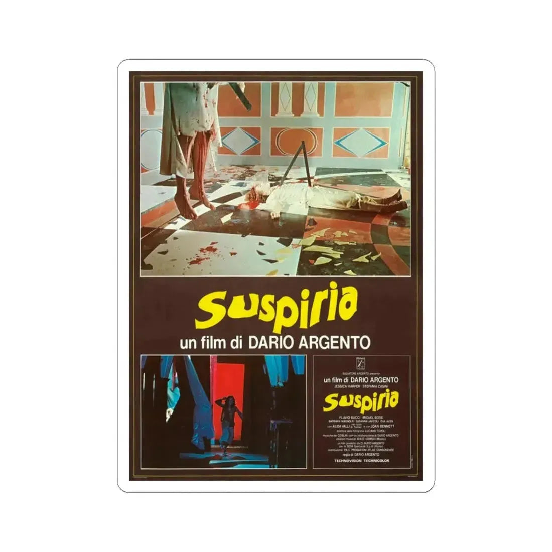 SUSPIRIA (2) 1977 Movie Poster - STICKER Vinyl Kiss-Cut Decal 3 Inch White - The Sticker Space