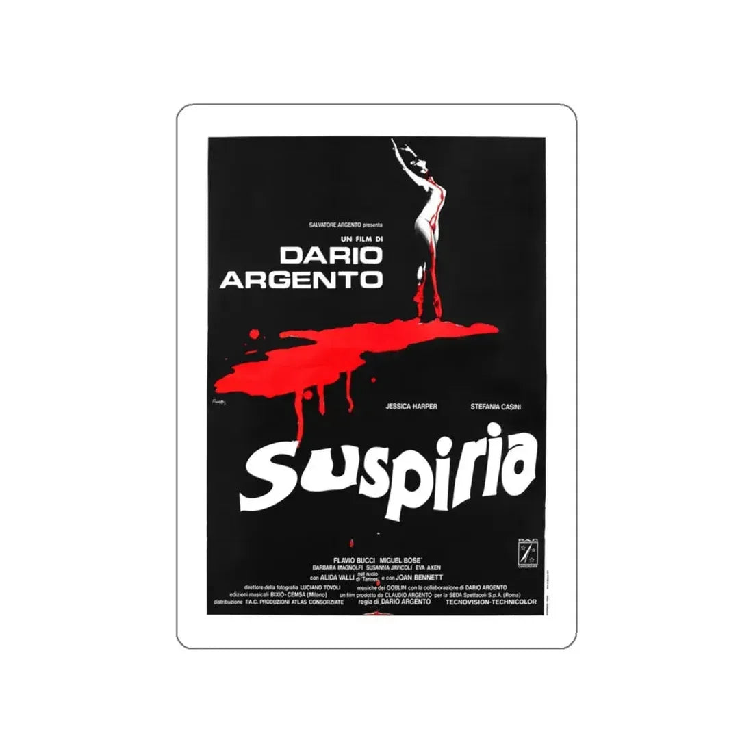 SUSPIRIA (4) 1977 Movie Poster STICKER Vinyl Die-Cut Decal 4 Inch - The Sticker Space