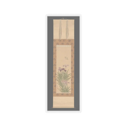 Suzuki Kiitsu - Irises and Moth - ca. 1850 v2 - STICKER Vinyl Kiss-Cut Decal