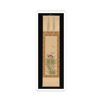 Suzuki Kiitsu - Irises and Moth - ca. 1850 v2 - STICKER Vinyl Kiss-Cut Decal