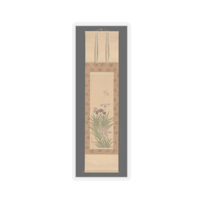 Suzuki Kiitsu - Irises and Moth - ca. 1850 v2 - STICKER Vinyl Kiss-Cut Decal