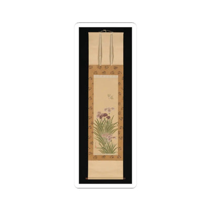 Suzuki Kiitsu - Irises and Moth - ca. 1850 v2 - STICKER Vinyl Kiss-Cut Decal