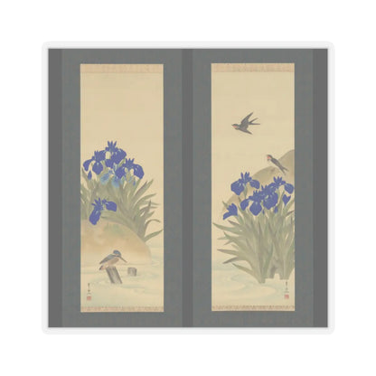 Suzuki Kiitsu 鈴木基一 - Irises - mid-1850s v1 - STICKER Vinyl Kiss-Cut Decal