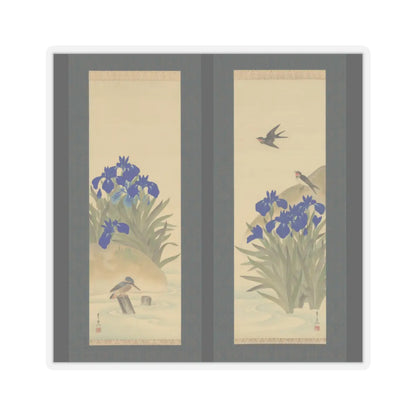Suzuki Kiitsu 鈴木基一 - Irises - mid-1850s v1 - STICKER Vinyl Kiss-Cut Decal