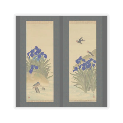 Suzuki Kiitsu 鈴木基一 - Irises - mid-1850s v1 - STICKER Vinyl Kiss-Cut Decal