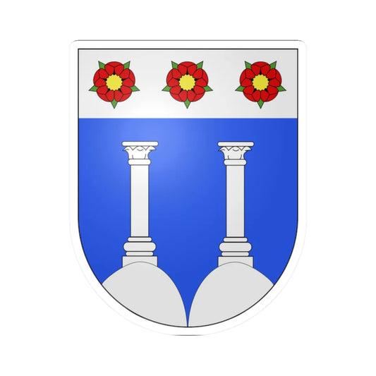 Sévaz-coat of arms (Switzerland) (Coat of Arms) STICKER Vinyl Kiss-Cut Decal 2 Inch White - The Sticker Space