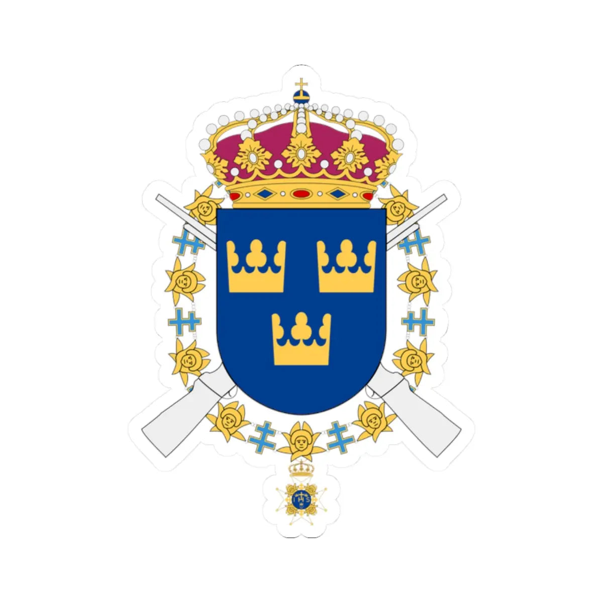 Svea Livgarde vapen (Sweden) (Coat of Arms) STICKER Vinyl Kiss-Cut Decal