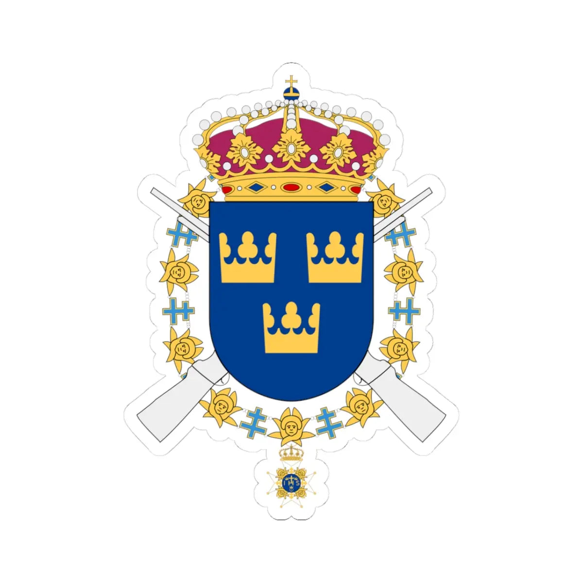 Svea Livgarde vapen (Sweden) (Coat of Arms) STICKER Vinyl Kiss-Cut Decal