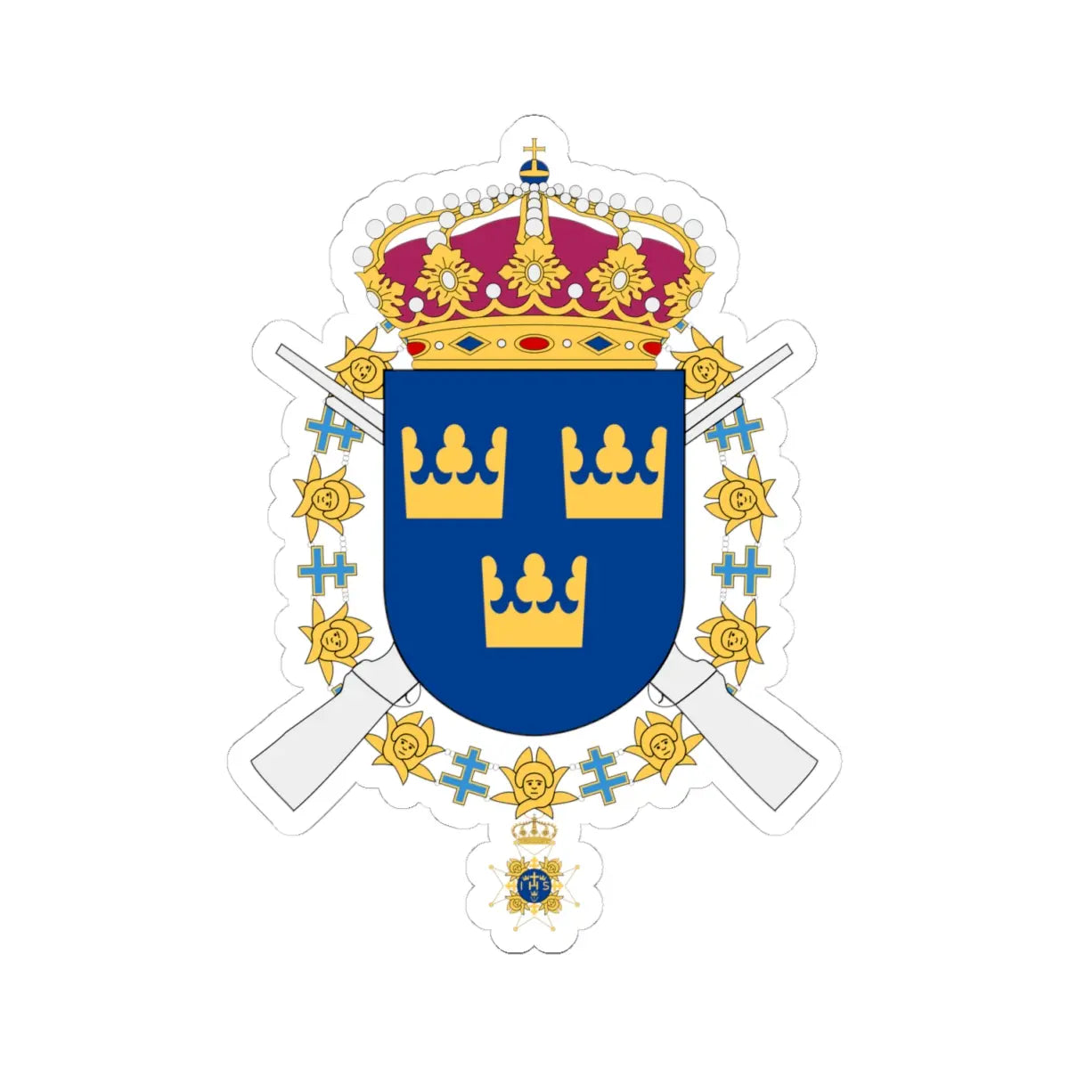 Svea Livgarde vapen (Sweden) (Coat of Arms) STICKER Vinyl Kiss-Cut Decal