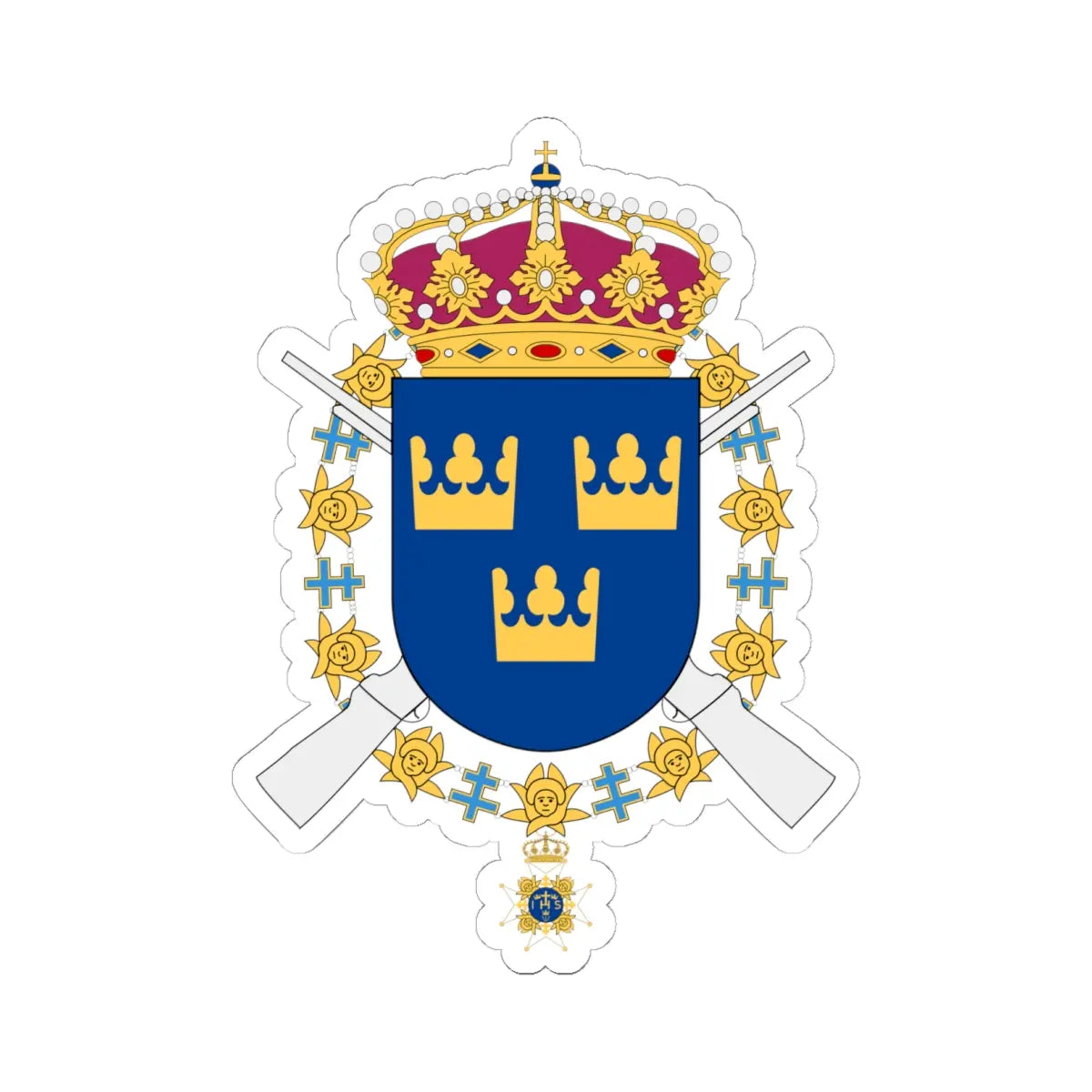 Svea Livgarde vapen (Sweden) (Coat of Arms) STICKER Vinyl Kiss-Cut Decal
