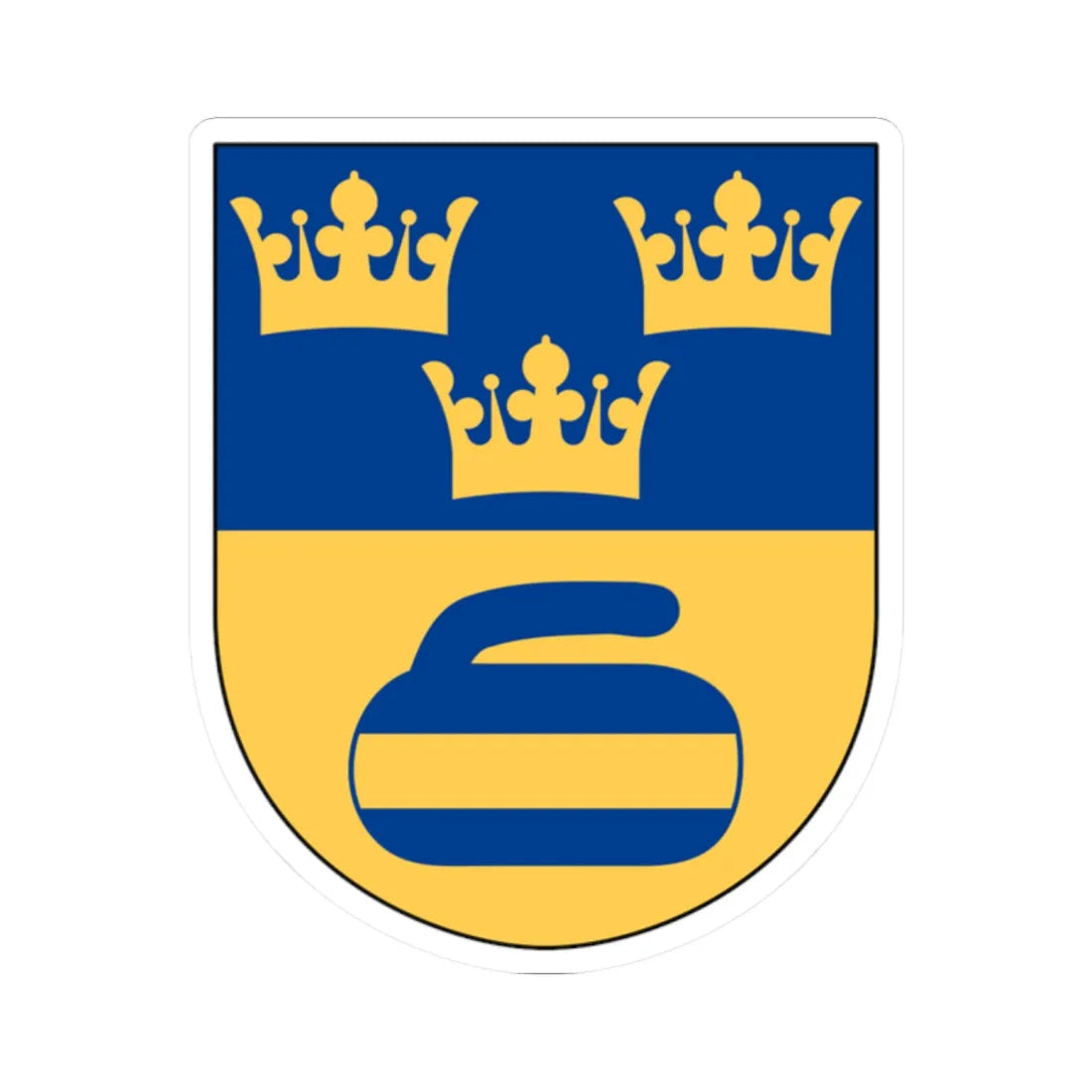 Svenska Curlingförbundet vapen (Sweden) (Coat of Arms) STICKER Vinyl Kiss-Cut Decal 2 Inch White - The Sticker Space