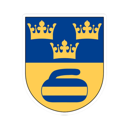 Svenska Curlingförbundet vapen (Sweden) (Coat of Arms) STICKER Vinyl Kiss-Cut Decal 2 Inch White - The Sticker Space