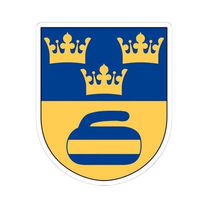 Svenska Curlingförbundet vapen (Sweden) (Coat of Arms) STICKER Vinyl Kiss-Cut Decal 4 Inch White - The Sticker Space