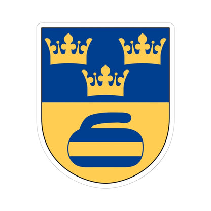 Svenska Curlingförbundet vapen (Sweden) (Coat of Arms) STICKER Vinyl Kiss-Cut Decal 6 Inch White - The Sticker Space