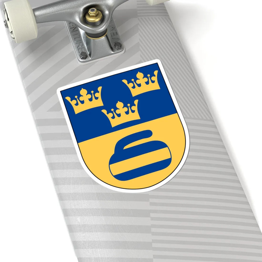 Svenska Curlingförbundet vapen (Sweden) (Coat of Arms) STICKER Vinyl Kiss-Cut Decal - The Sticker Space