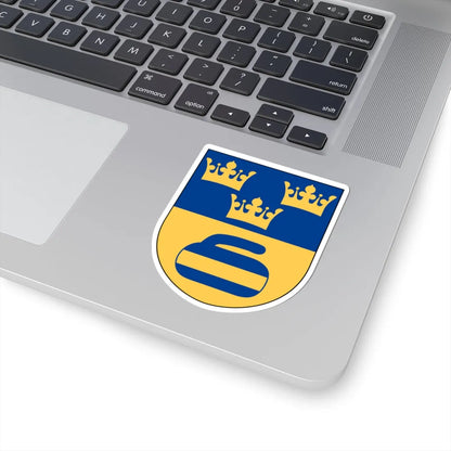Svenska Curlingförbundet vapen (Sweden) (Coat of Arms) STICKER Vinyl Kiss-Cut Decal - The Sticker Space