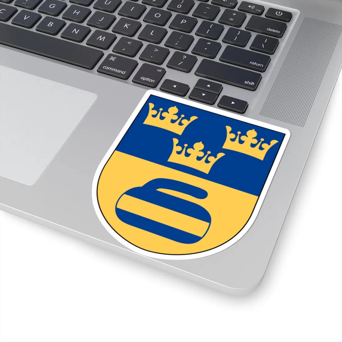 Svenska Curlingförbundet vapen (Sweden) (Coat of Arms) STICKER Vinyl Kiss-Cut Decal - The Sticker Space
