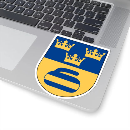 Svenska Curlingförbundet vapen (Sweden) (Coat of Arms) STICKER Vinyl Kiss-Cut Decal - The Sticker Space