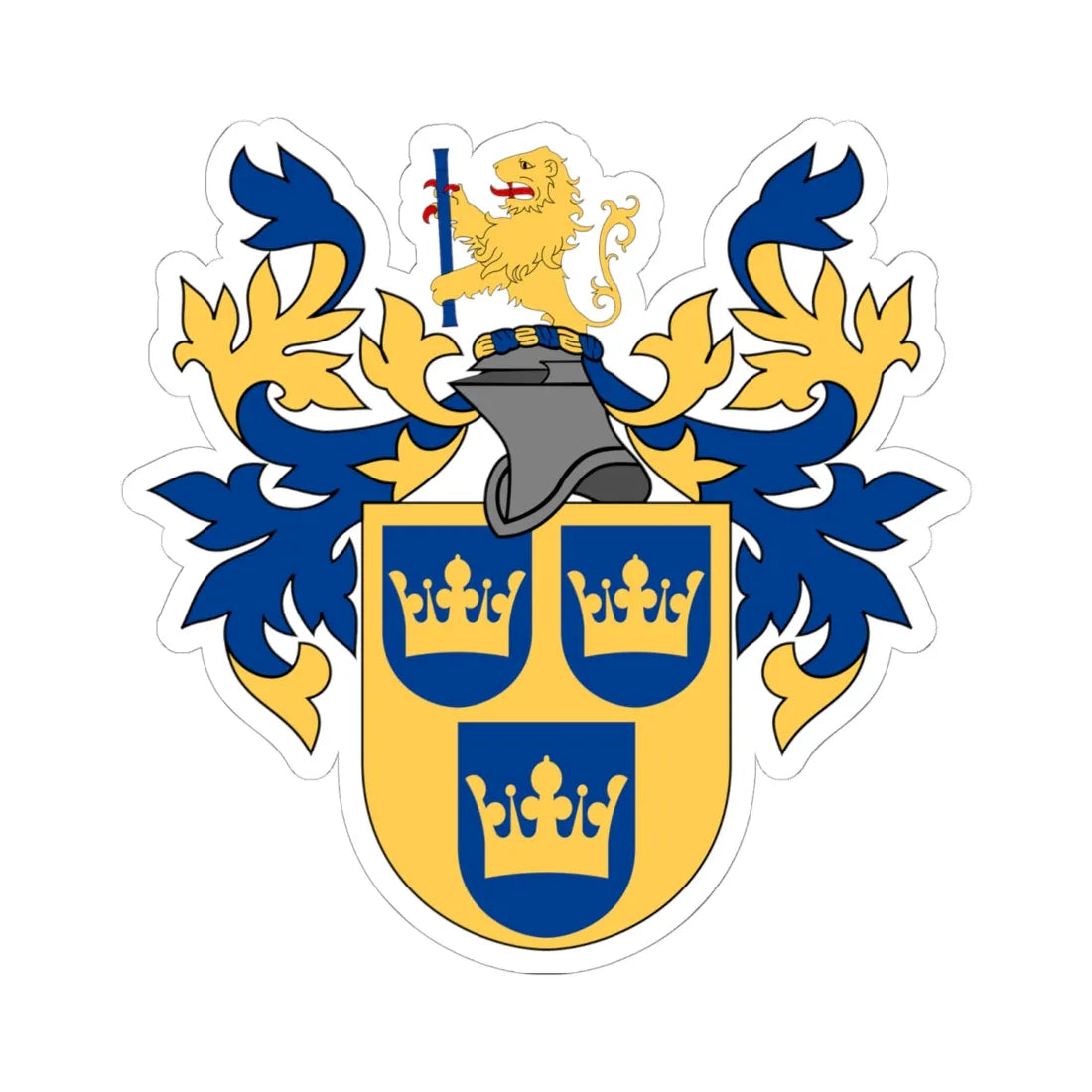 Svenska Heraldiska Föreningen vapen hela (Sweden) (Coat of Arms) STICKER Vinyl Kiss-Cut Decal 6 Inch White - The Sticker Space