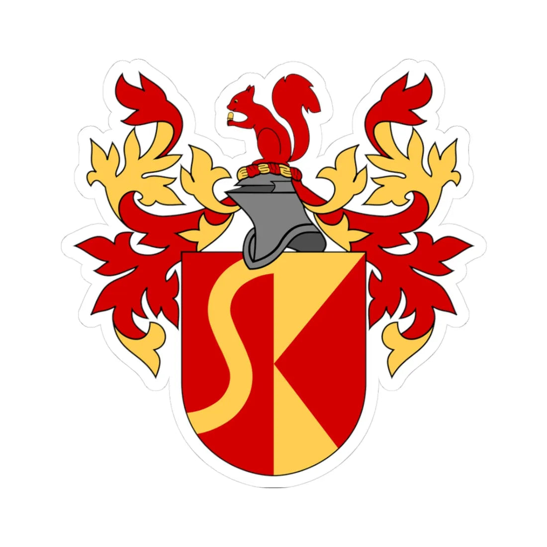 Svenska släktkalendern vapen (Sweden) (Coat of Arms) STICKER Vinyl Kiss-Cut Decal 3 Inch White - The Sticker Space