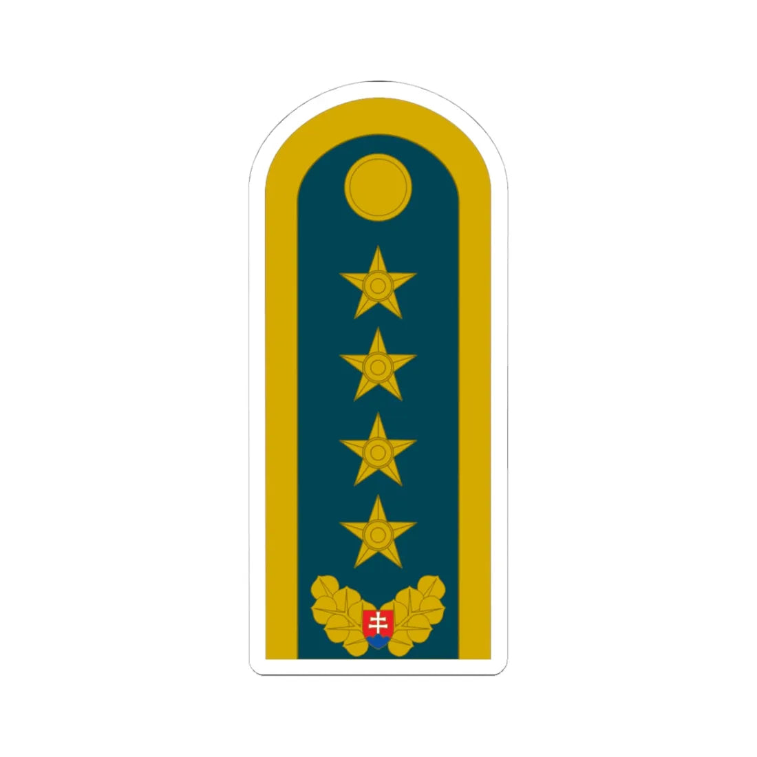 SVK Air Force OF 09 (Slovakia) (Military Rank) STICKER Vinyl Kiss-Cut Decal 4 Inch White - The Sticker Space