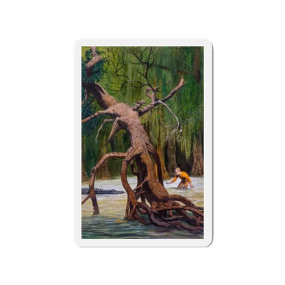 Swamp Adventure (Magazine Illustration) Refrigerator Magnet 3 Inch Die-Cut - The Sticker Space