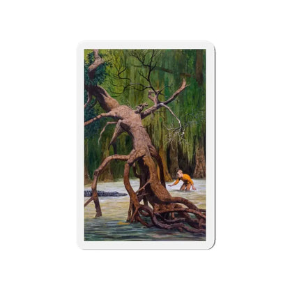 Swamp Adventure (Magazine Illustration) Refrigerator Magnet 4 Inch Die-Cut - The Sticker Space