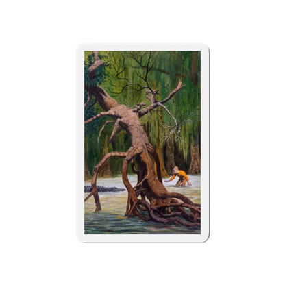 Swamp Adventure (Magazine Illustration) Refrigerator Magnet 6 Inch Die-Cut - The Sticker Space