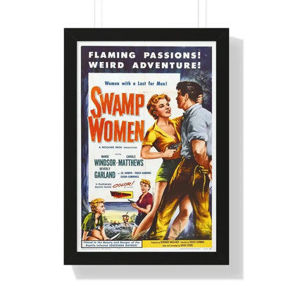 SWAMP WOMEN 1956 - Framed Movie Poster 16″ x 24″ Black - The Sticker Space