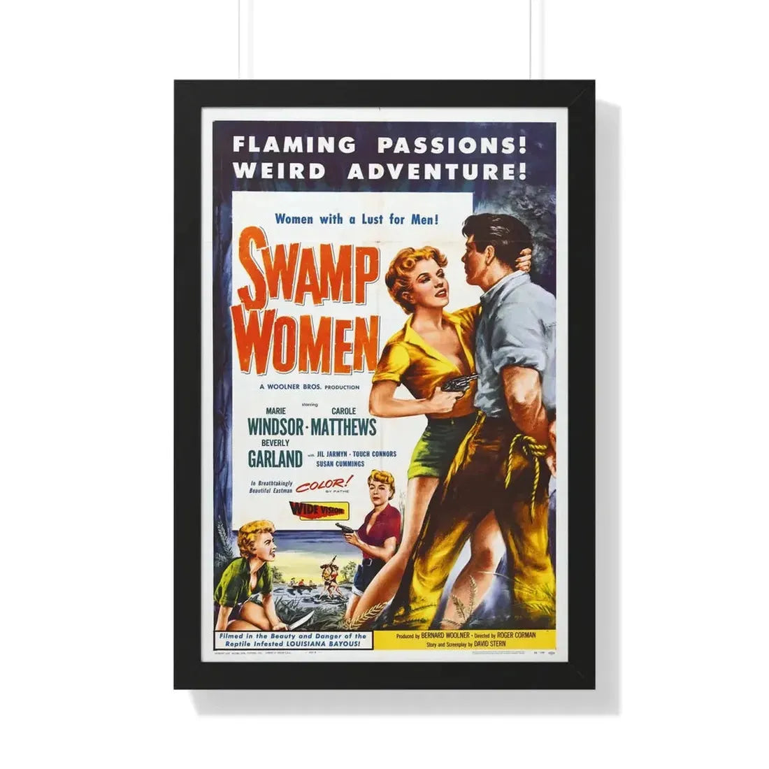 SWAMP WOMEN 1956 - Framed Movie Poster 20" x 30" Black - The Sticker Space